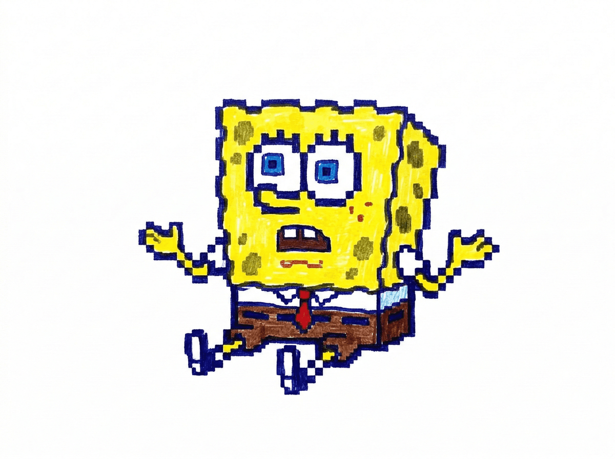 The confused SpongeBob meme — arms raised, utterly bewildered.